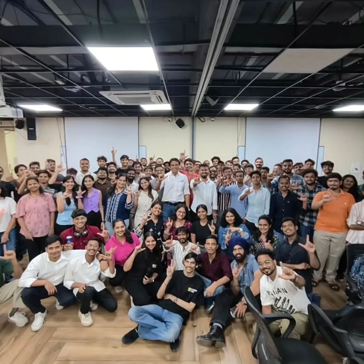 HackDriven community members gathered after an event